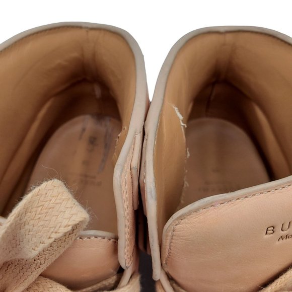 Buscemi Men's 17 US / 50 EU Italian Beige Leather Casual Shoes High Top Sneakers - Picture 10 of 12